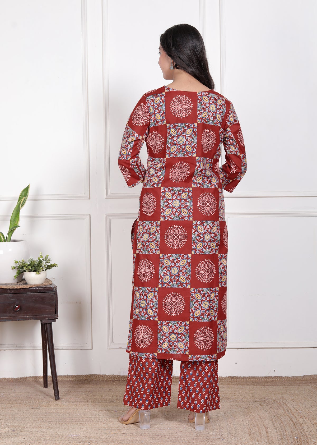 Printed Cotton Straight Kurta Set with Dupatta & Printed Pants