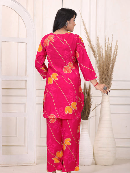 Women’s Pink Floral Printed Co-Ord Set