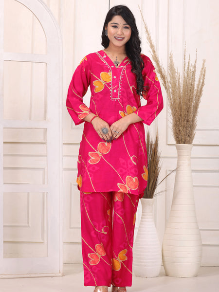 Women’s Pink Floral Printed Co-Ord Set