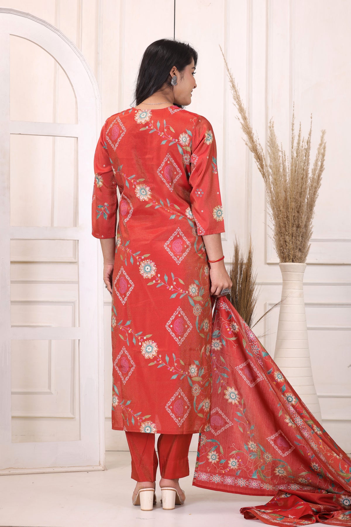 Women’s Floral Printed Kurta Pant Dupatta Set