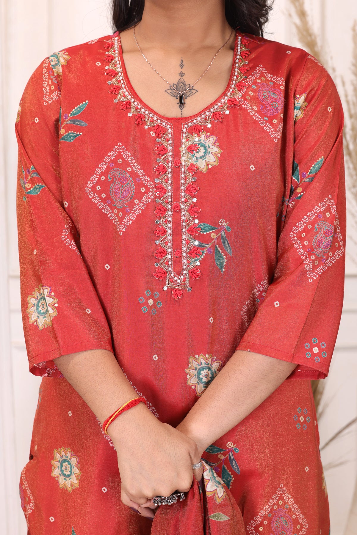Women’s Floral Printed Kurta Pant Dupatta Set