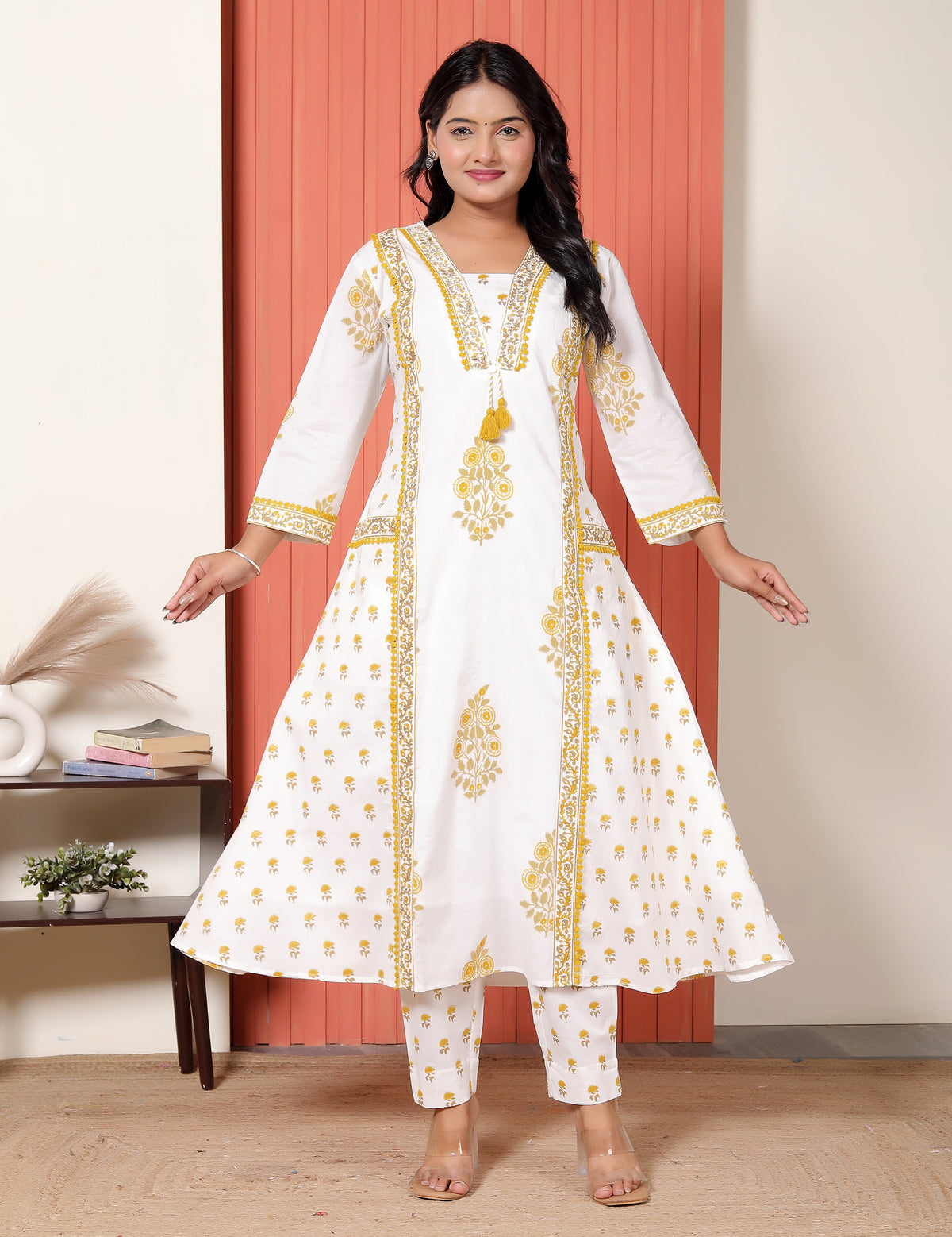 Women Printed Cotton A-Line Kurta Set with Dupatta