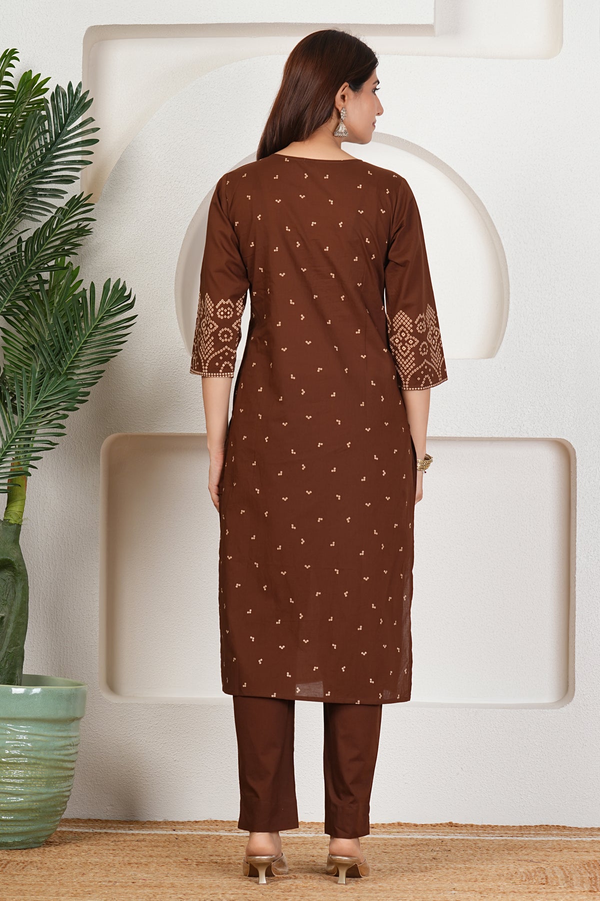Bandhani Print Cotton Kurta Set with Dupatta