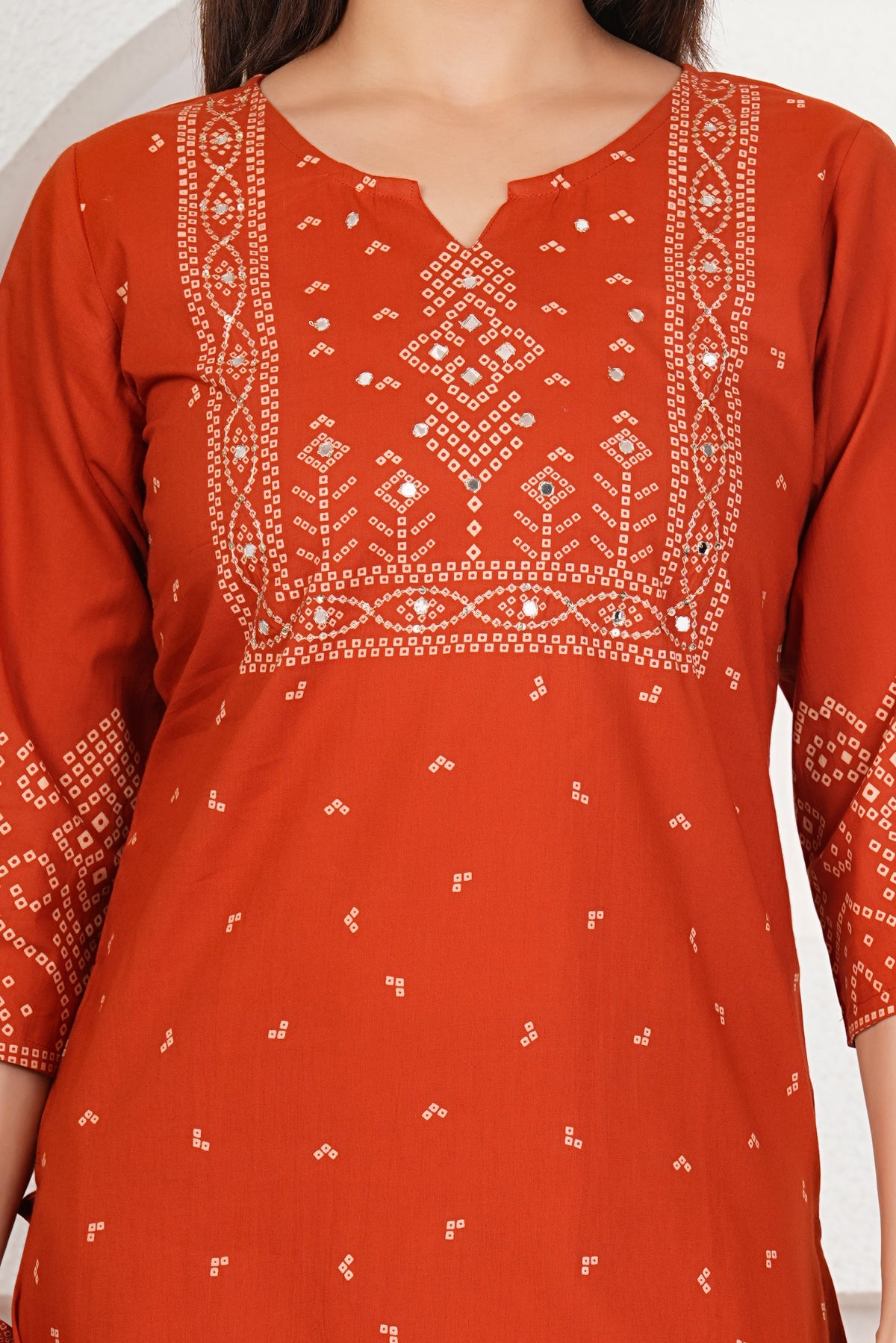 Bandhani Print Cotton Kurta Set with Dupatta