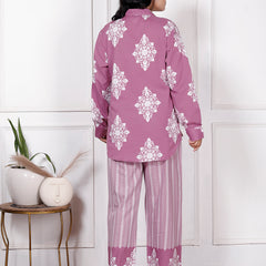 Beige Floral & Geometric Printed Cotton Co-Ord Set