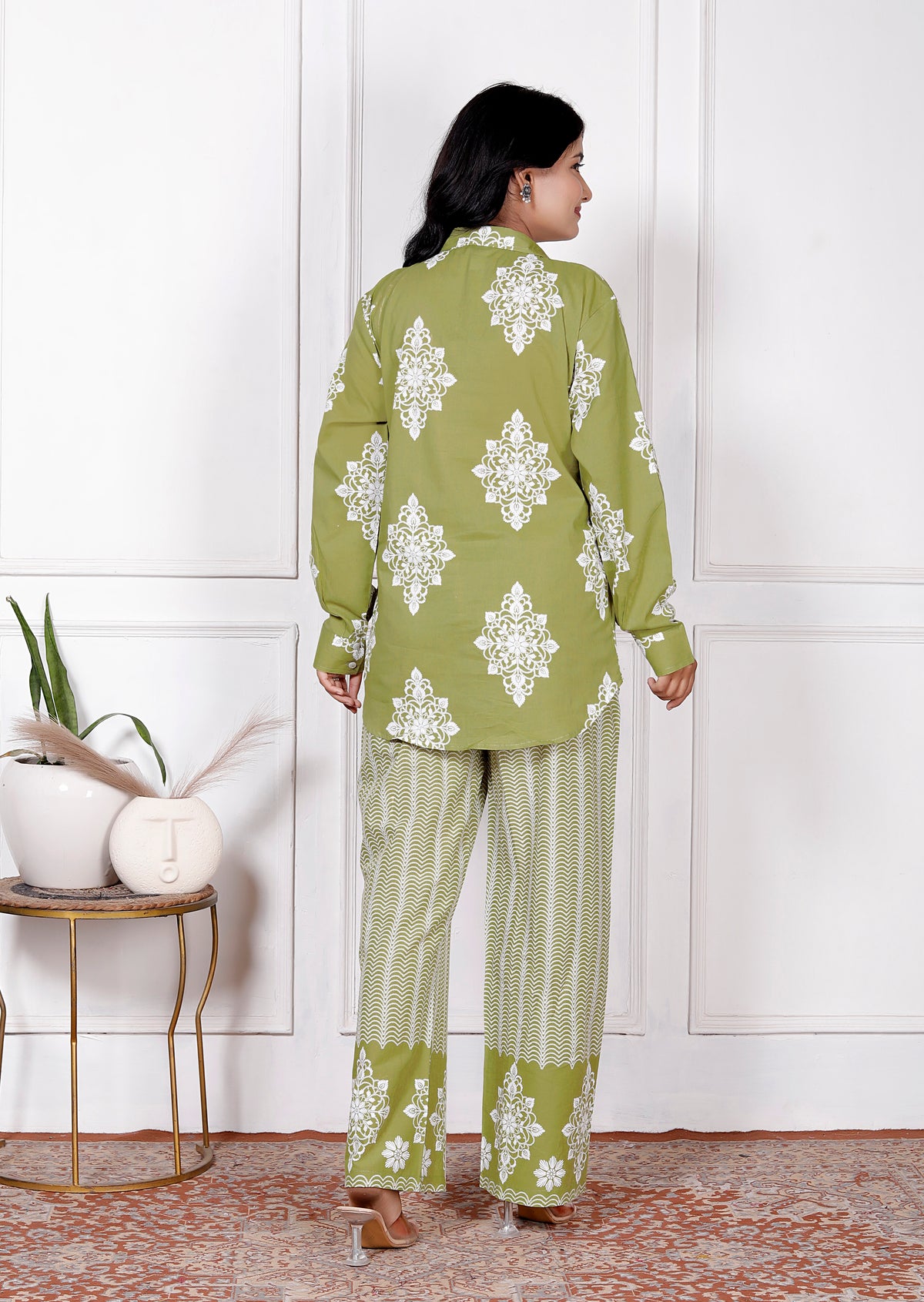Floral & Geometric Printed Cotton Co-Ord Set