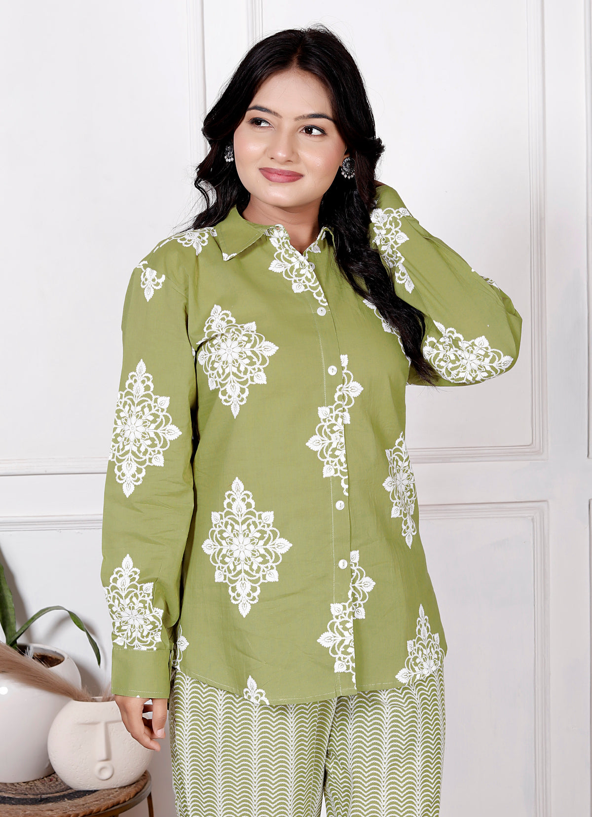 Floral & Geometric Printed Cotton Co-Ord Set