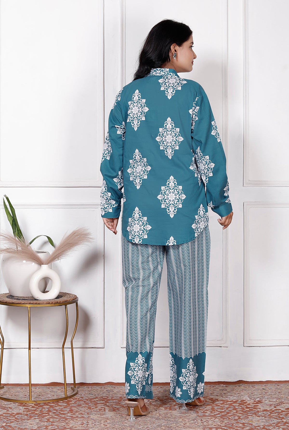 Floral & Geometric Printed Cotton Co-Ord Set